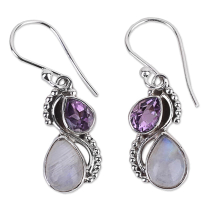 Two Teardrops Moonstone Earrings