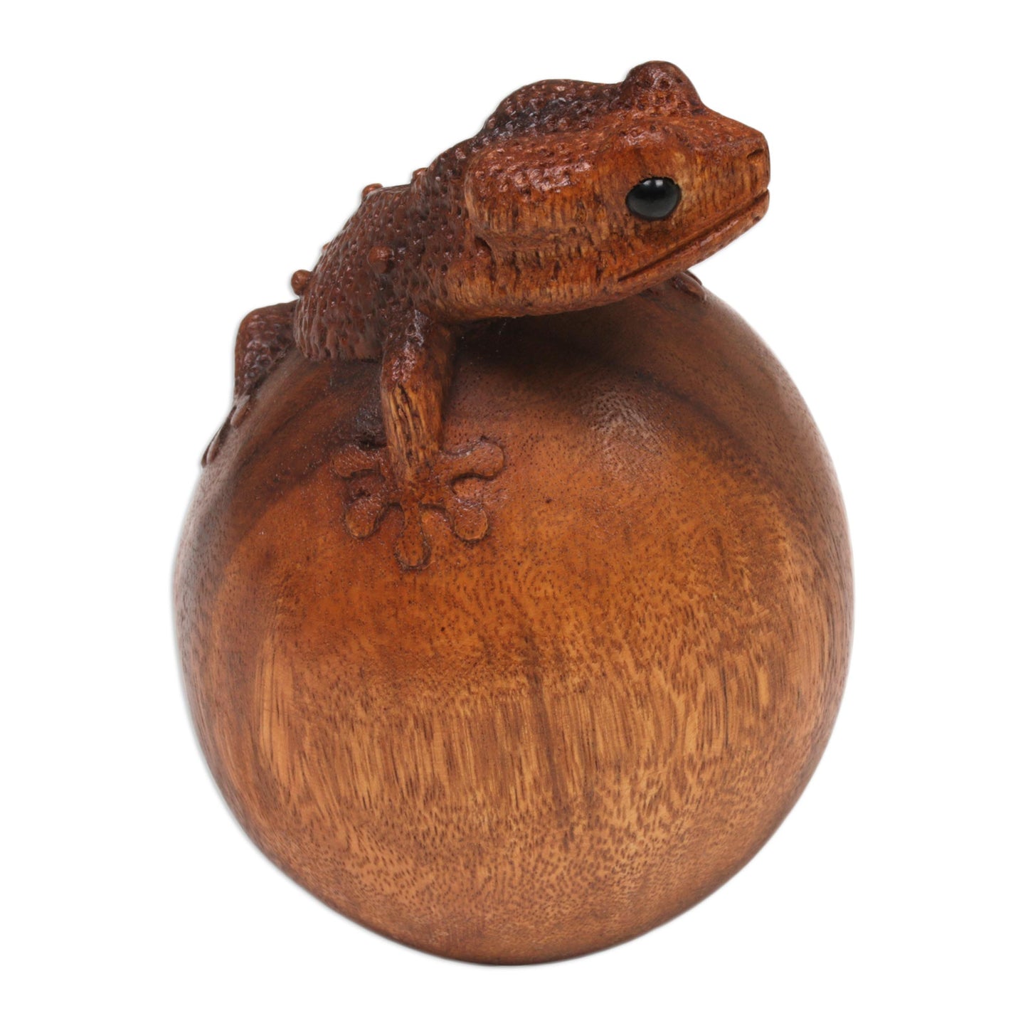 Watching Gecko Suar Wood Sculpture