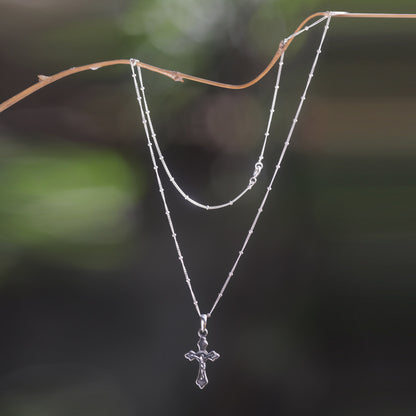 Christ on the Cross Silver Chain Necklace