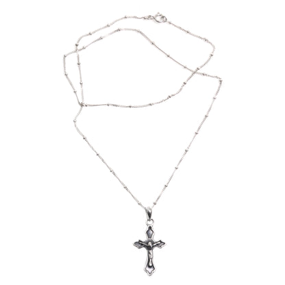 Christ on the Cross Silver Chain Necklace