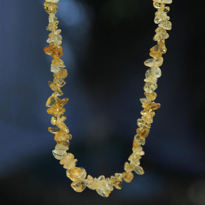 Light Caramel Citrine Beaded Necklace