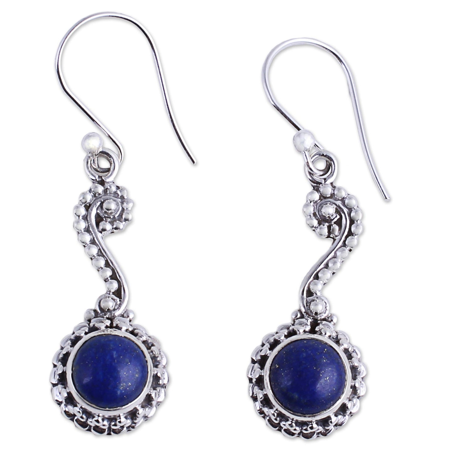 Marina Hand Crafted Indian Lapis Lazuli Dangle Earrings