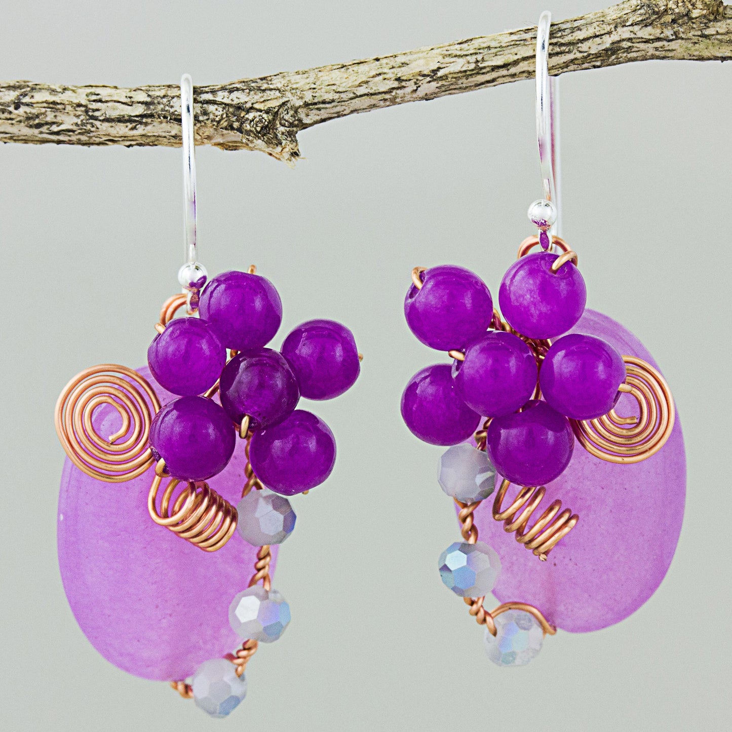 Garden Bliss in Purple Quartz Beaded Earrings