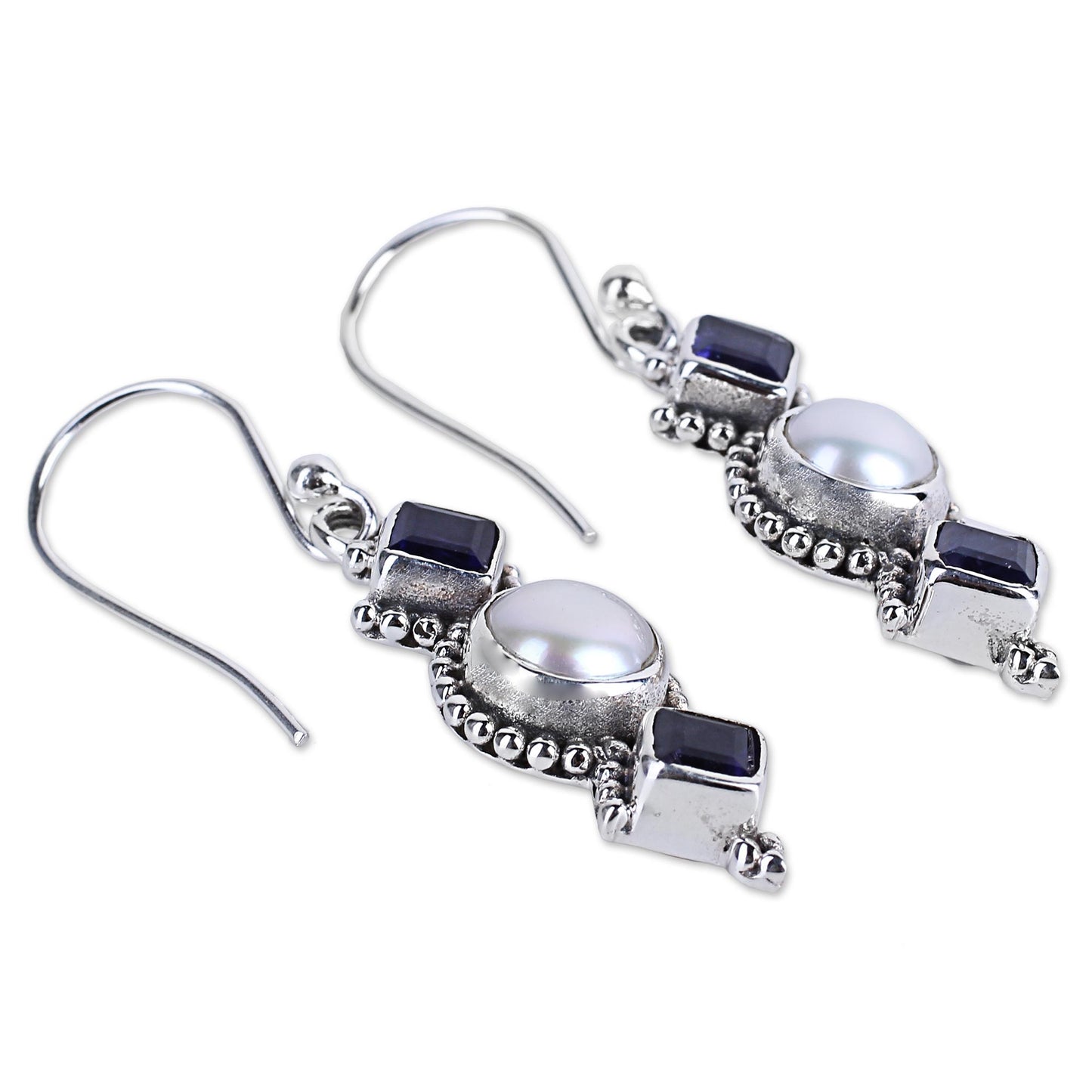 Lunar Allure Silver Dangle Earrings