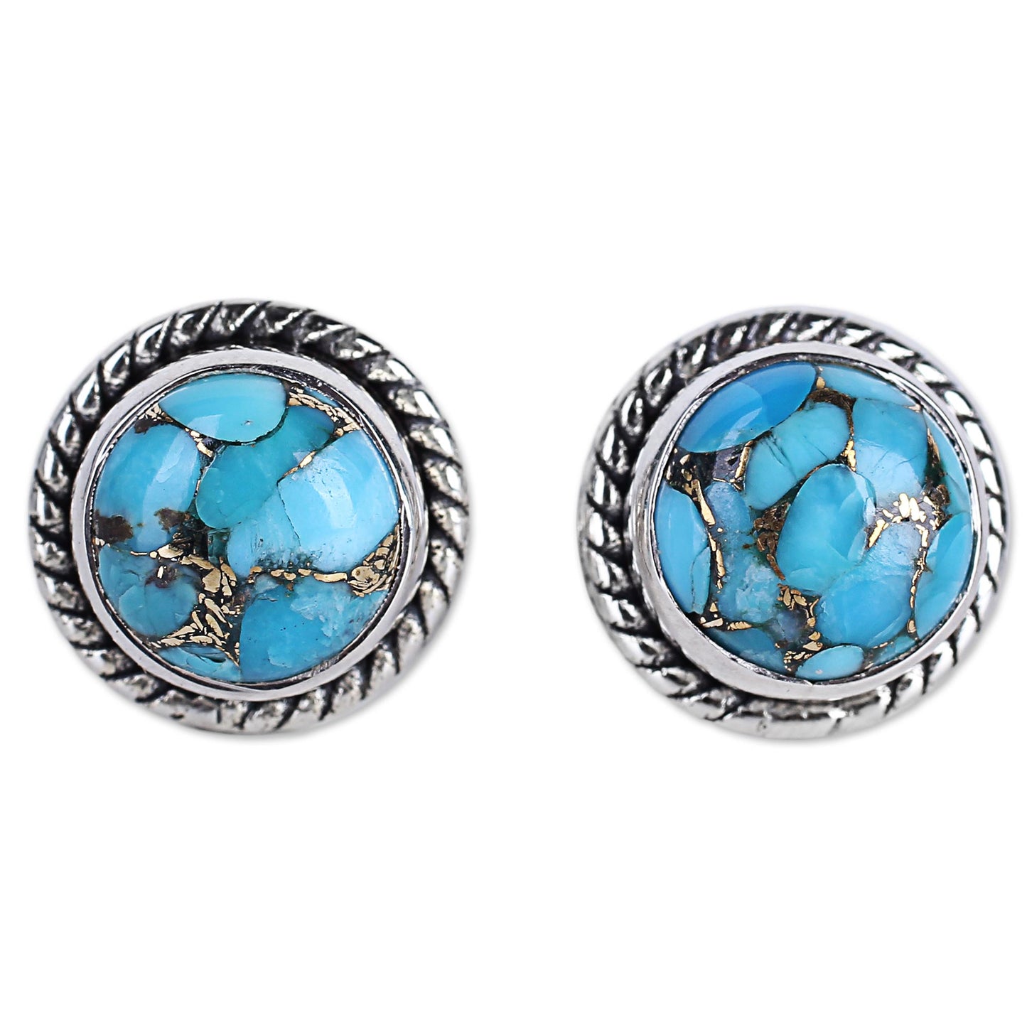 Cool Aqua Radiance Turquoise & Silver Earrings