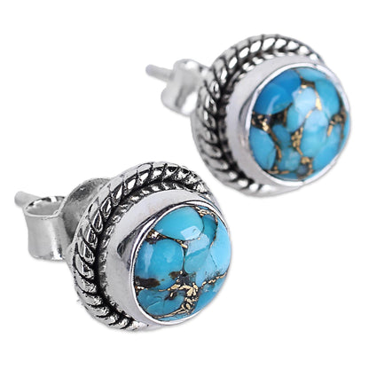 Cool Aqua Radiance Turquoise & Silver Earrings