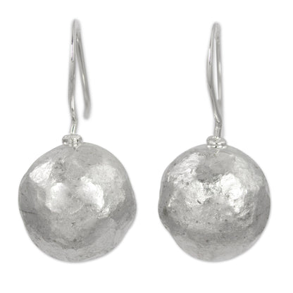 Nature's Treasures Hand Made Sterling Silver Round Drop Earrings from Mexico