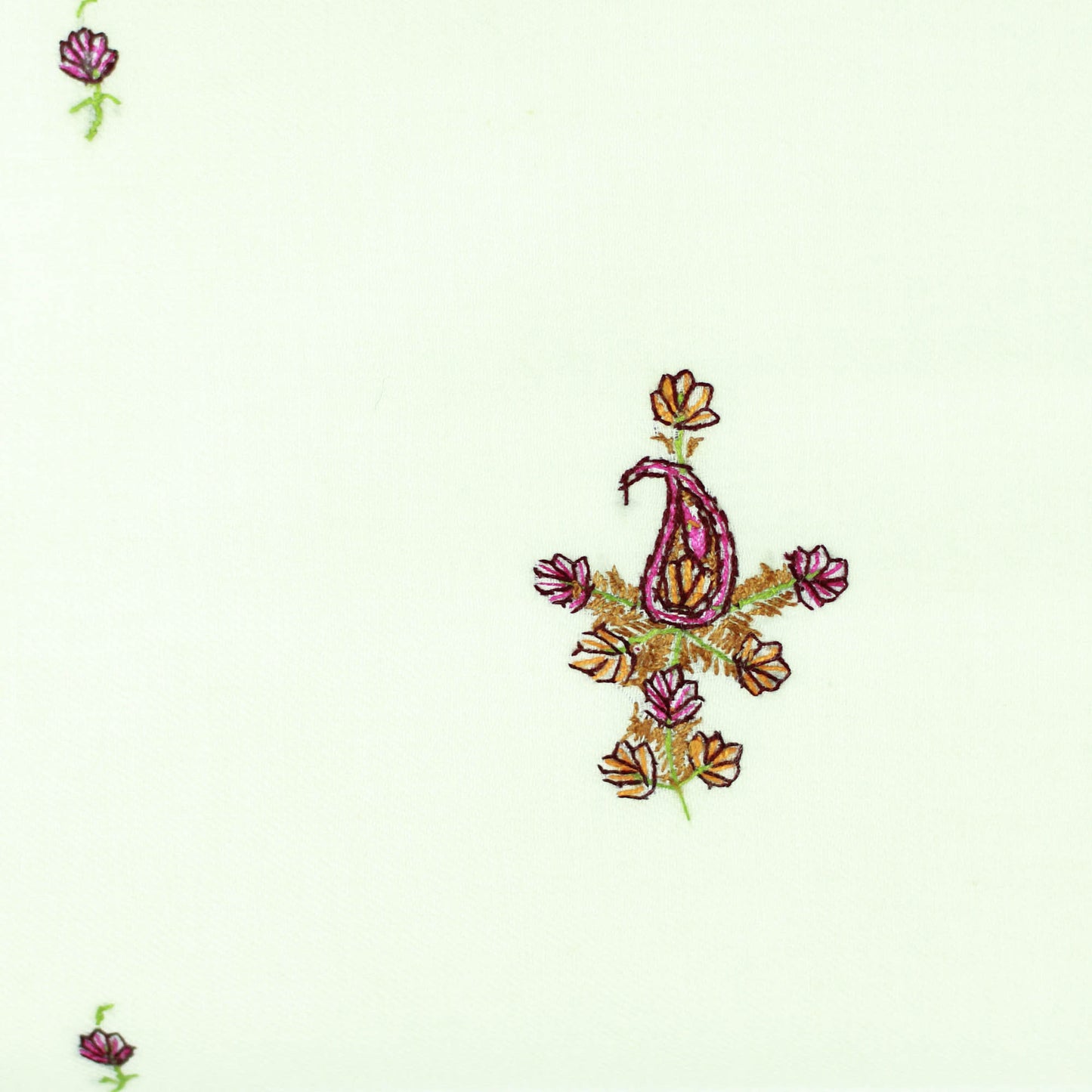 Paisley Blooms Cushion Cover Handcrafted in India Embroidered with Paisley