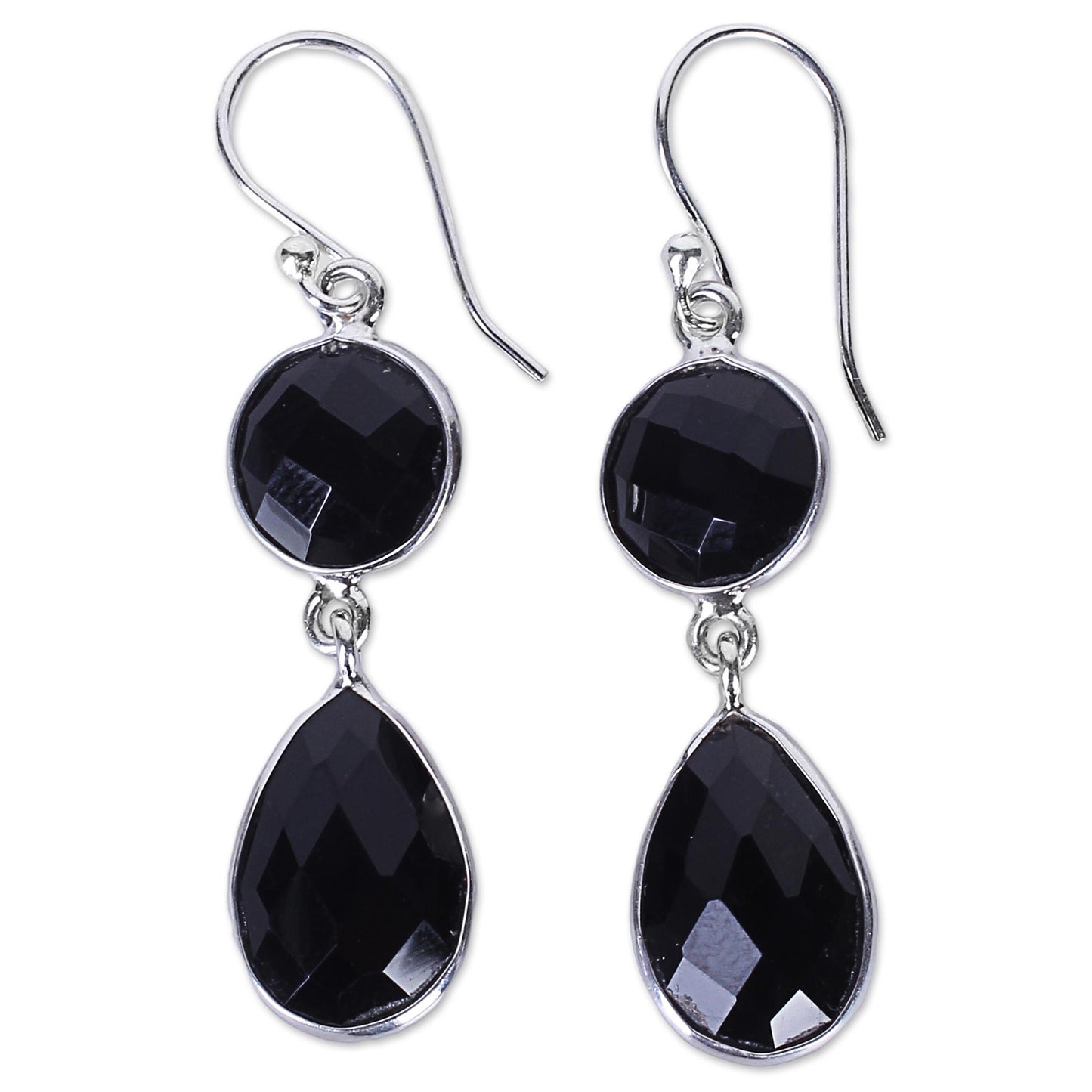 Magical Charm Onyx & Silver Dangle Earrings