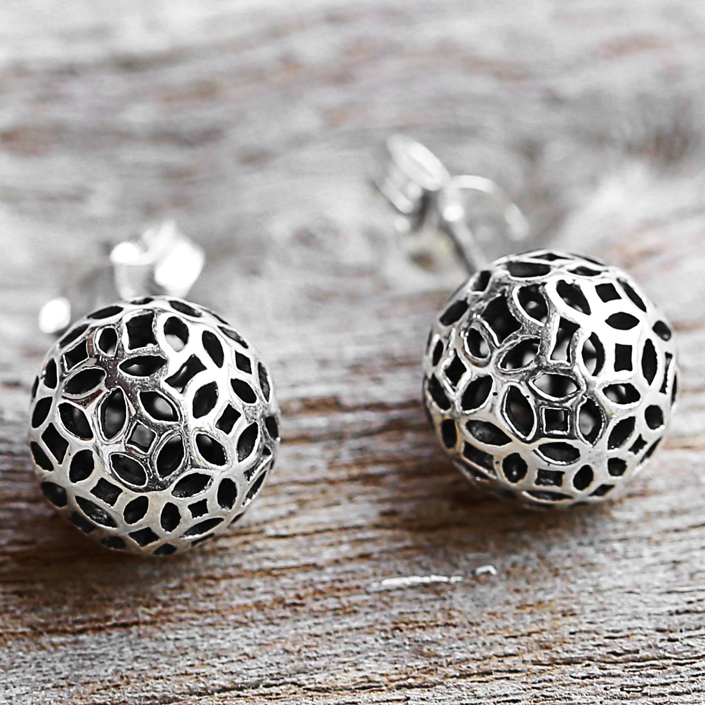 Bursting Stars Sterling Silver Stud Earrings