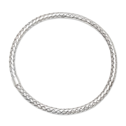 Simple Perfection Handmade Sterling Silver Bangle Bracelet from Indonesia