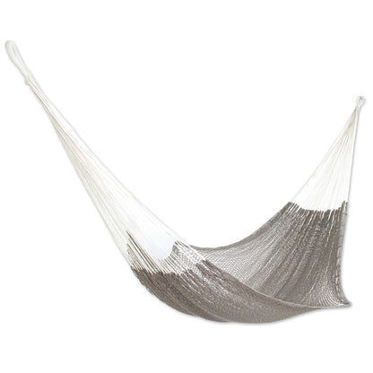 Ashen Beach Solid Grey Hand Woven Cotton Maya Hammock (Single)