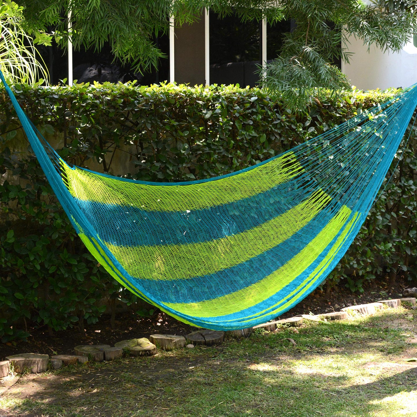 Neptune Hand Made Nylon Single Hammock with S-Hooks from Mexico