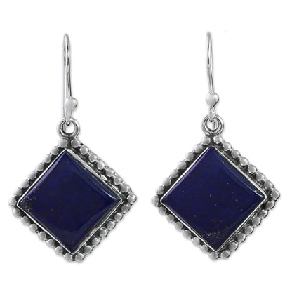 Blue Kite Kite Shaped Sterling Silver Lapis Lazuli Dangle Earrings