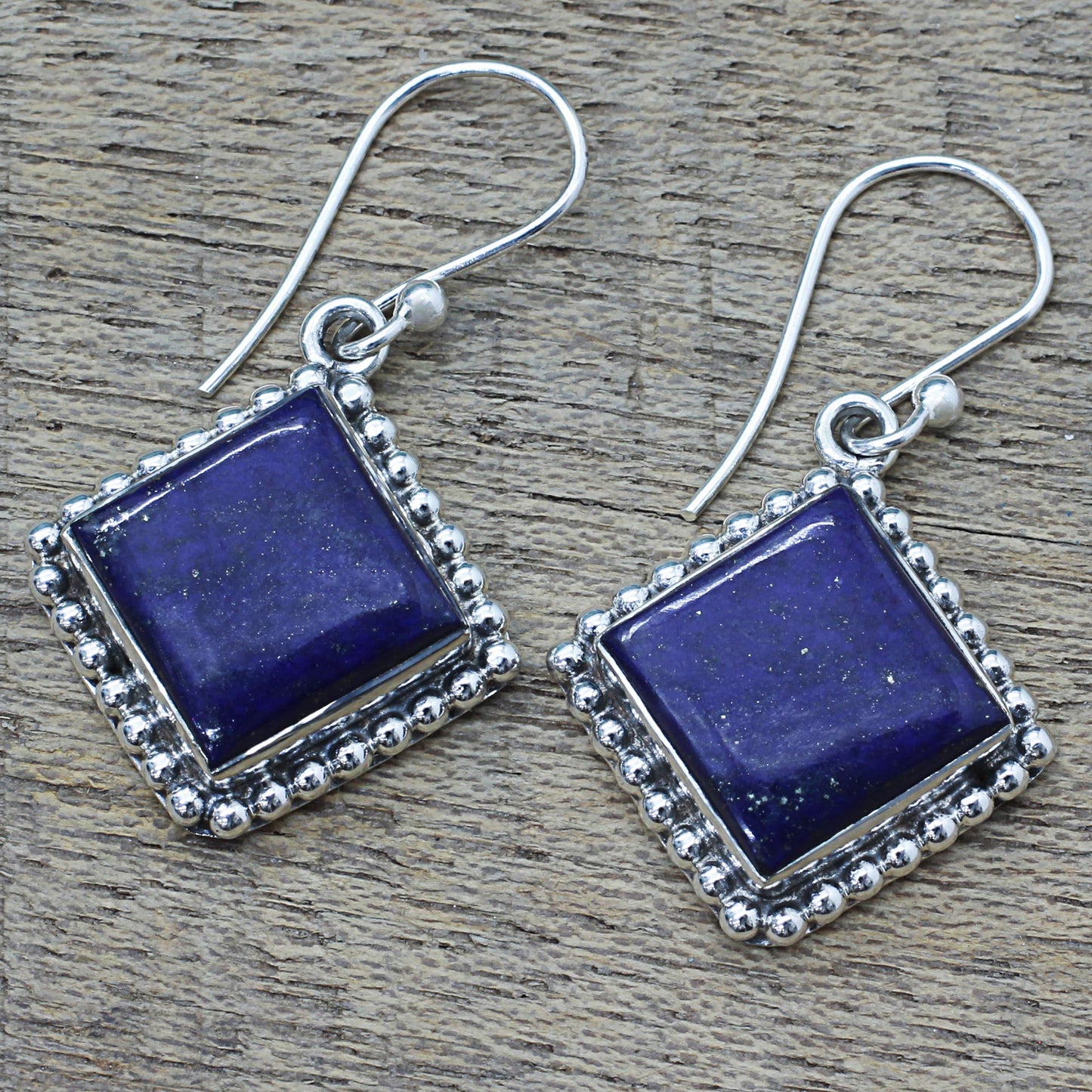 Blue Kite Kite Shaped Sterling Silver Lapis Lazuli Dangle Earrings