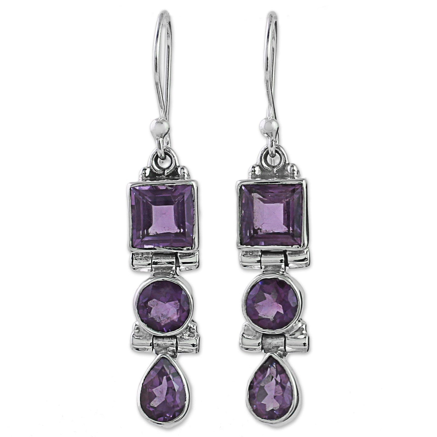 Lavender Glamour Amethyst Dangle Earrings