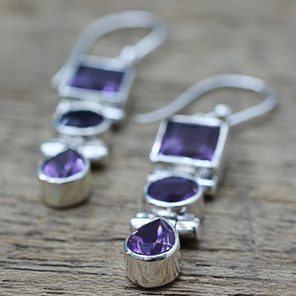 Lavender Glamour Amethyst Dangle Earrings