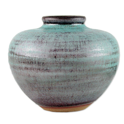 Seaward Sand Round Hand Crafted Watertight Ceramic Bud Vase from Thailand
