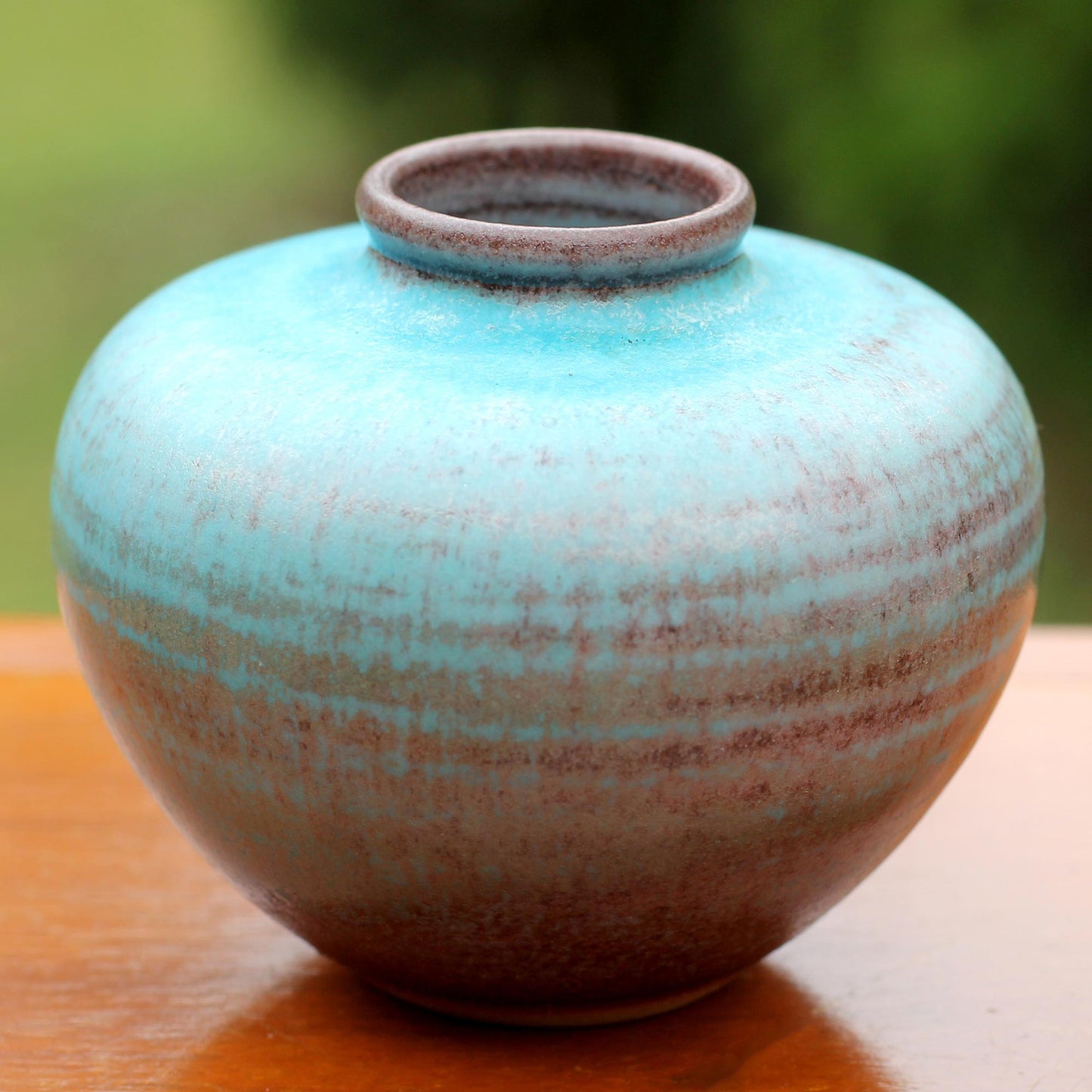 Seaward Sand Round Hand Crafted Watertight Ceramic Bud Vase from Thailand