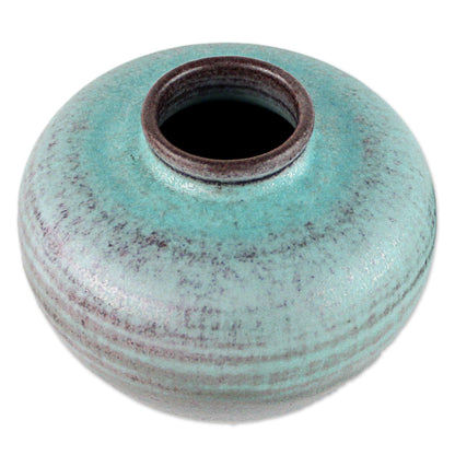 Seaward Sand Round Hand Crafted Watertight Ceramic Bud Vase from Thailand