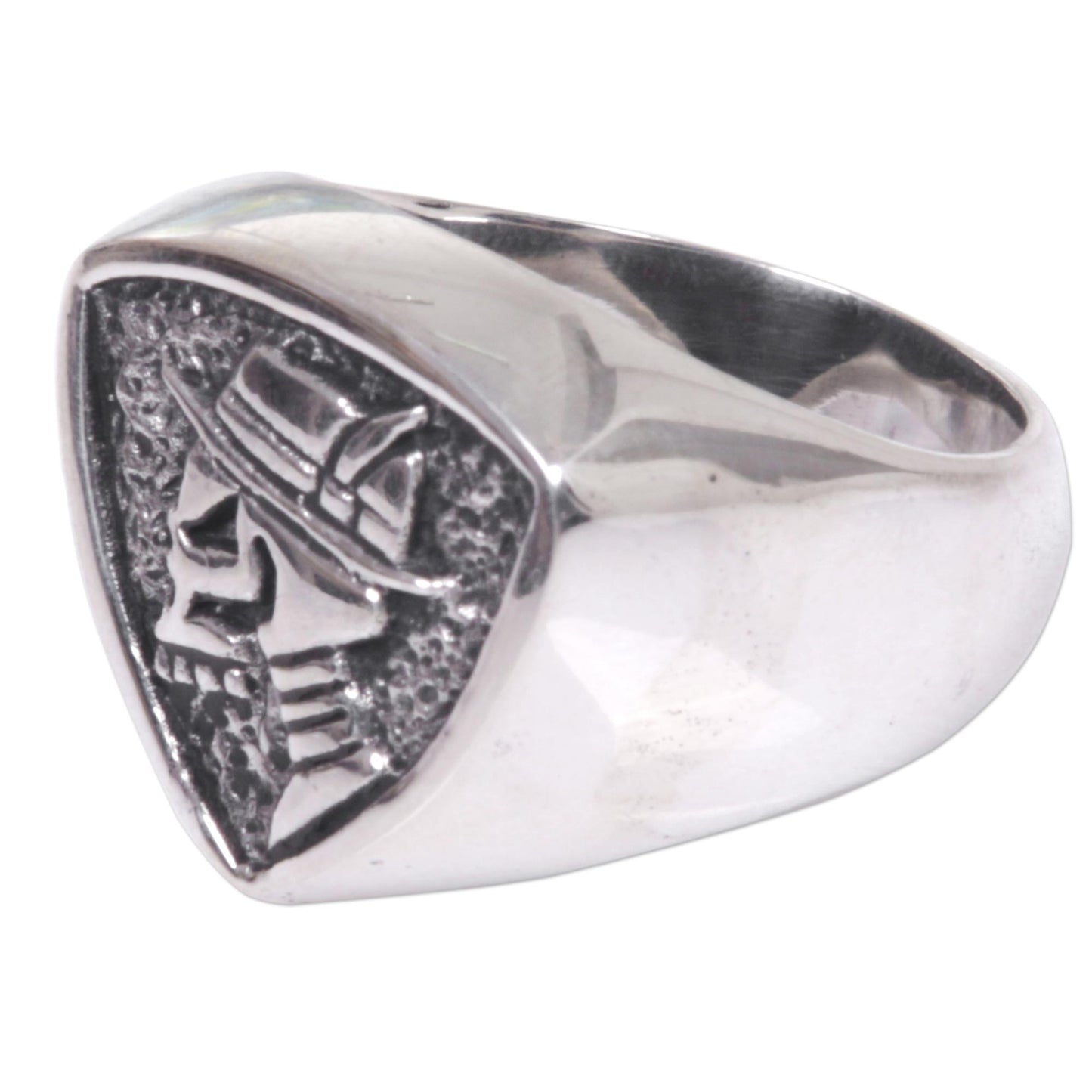 Dapper Skull Silver Signet Ring