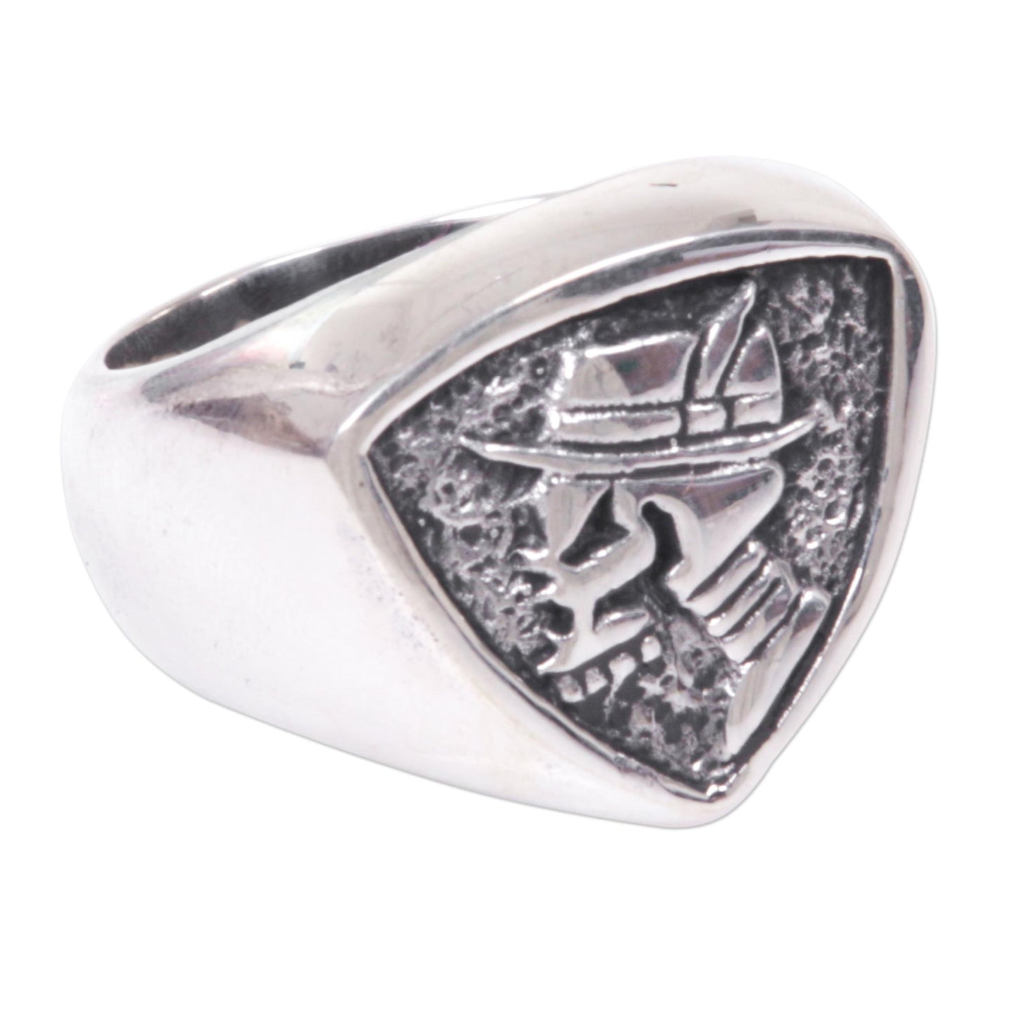 Dapper Skull Silver Signet Ring