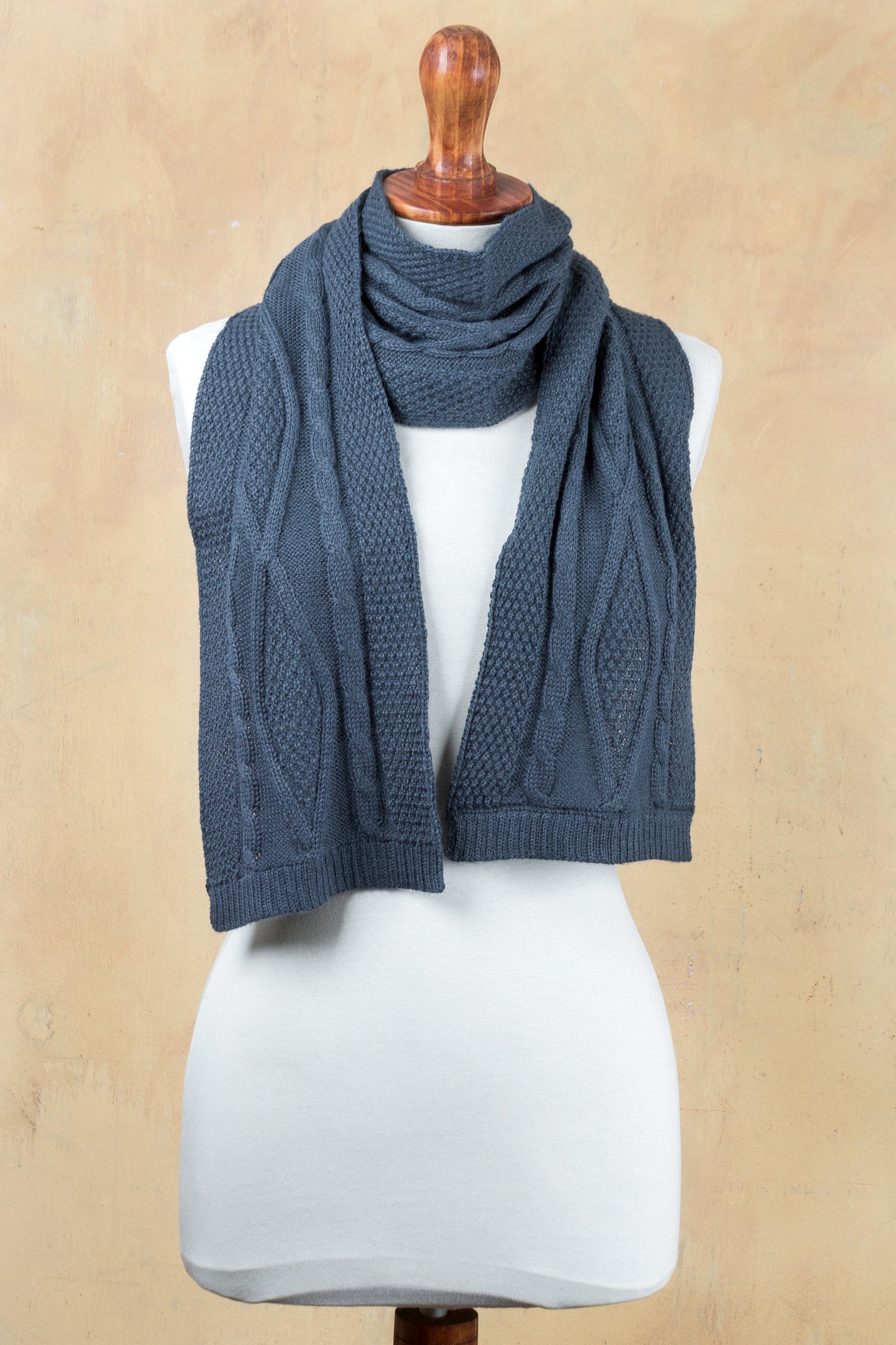 Azure Braid Blue Scarf