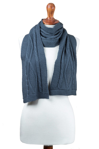 Azure Braid Blue Scarf