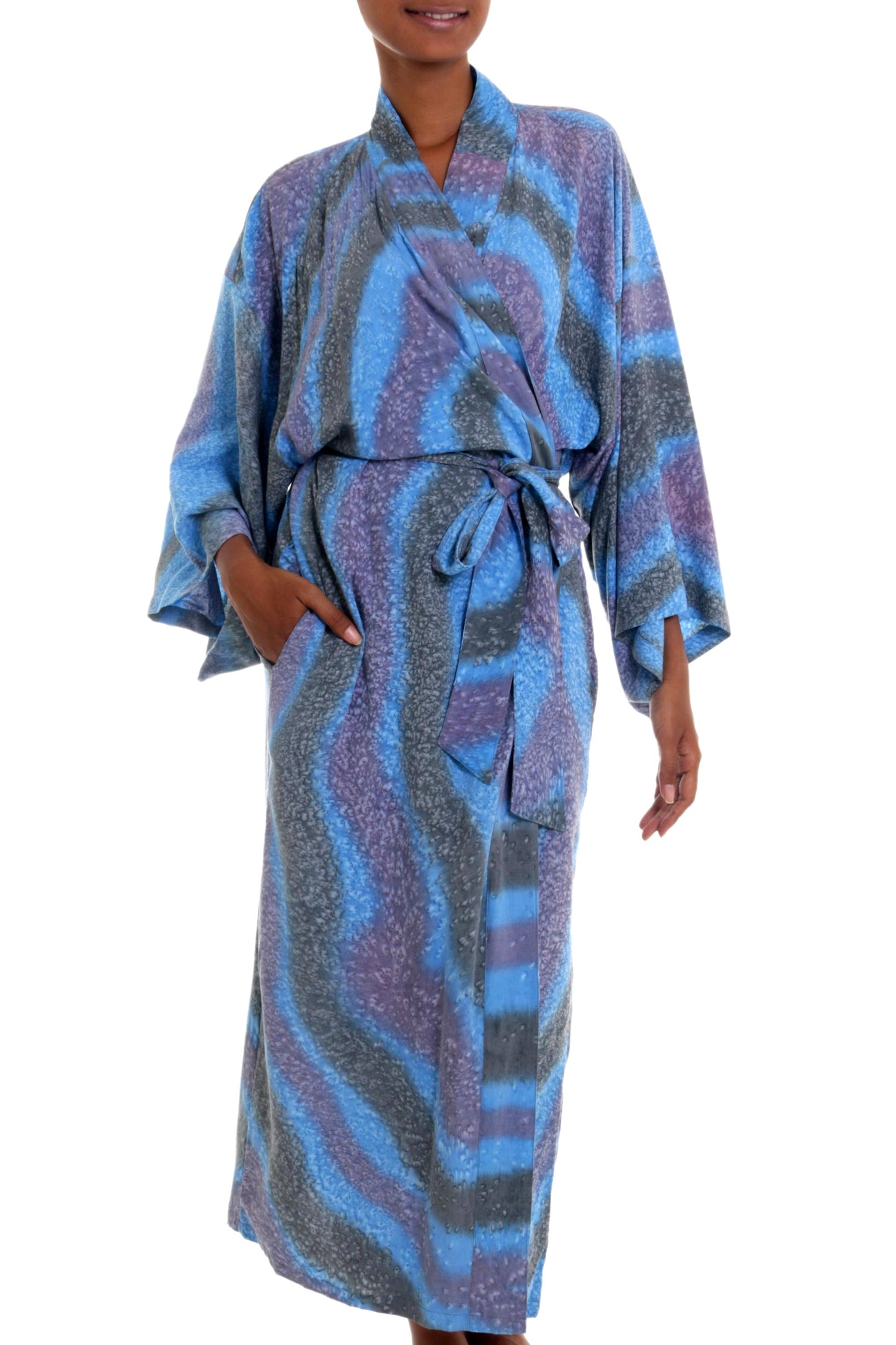 Ocean Reef Women's Blue 100% Rayon Robe from Indonesia