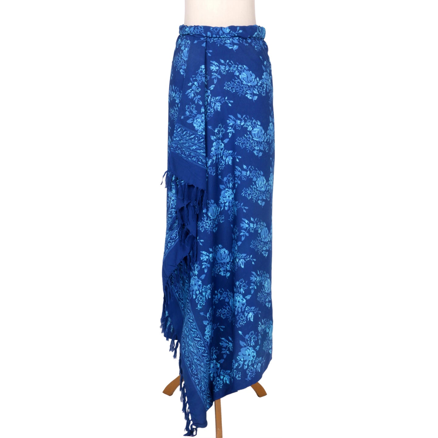 Blue Batik Rose Swimsuit Cover-Up