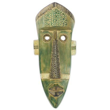 Green Giant Hand Carved Wall Mask