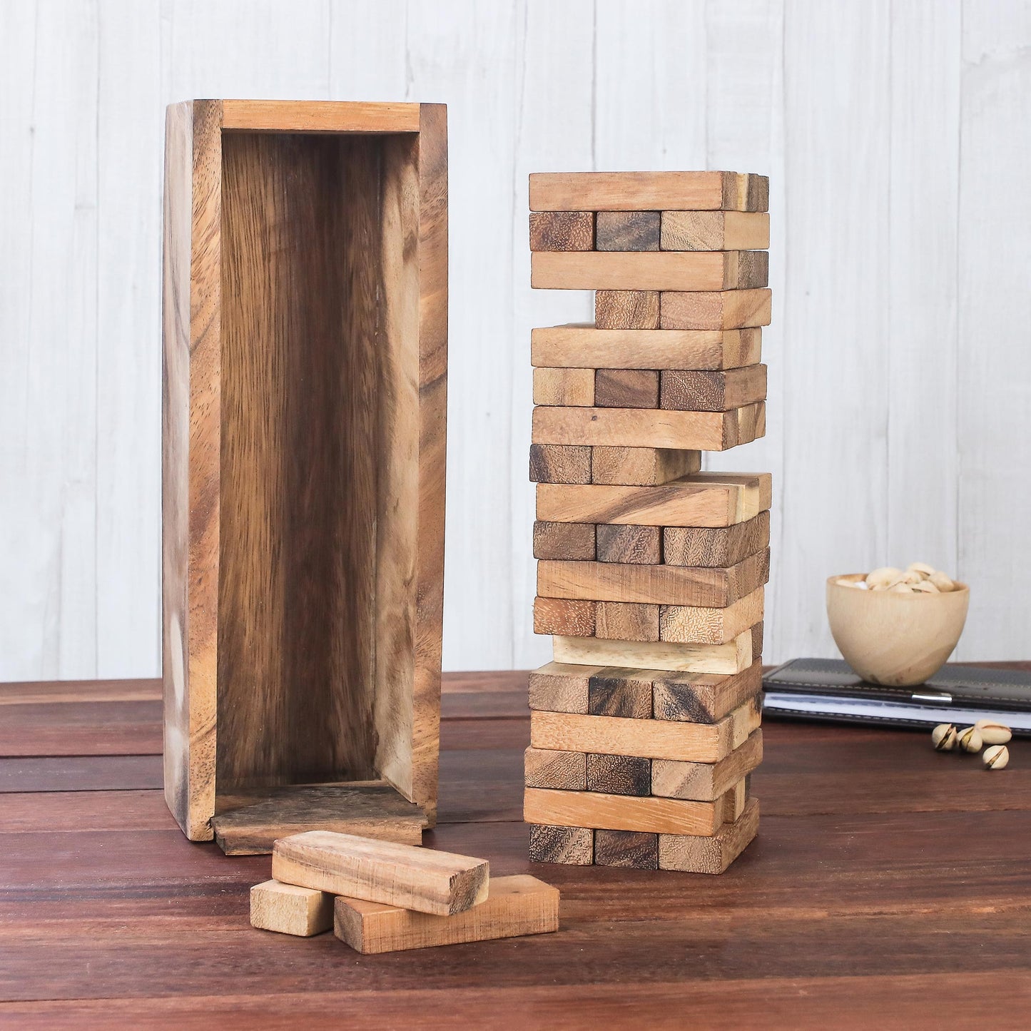 Tower of Fun Hand Made Wood Stacking Tower Game from Thailand