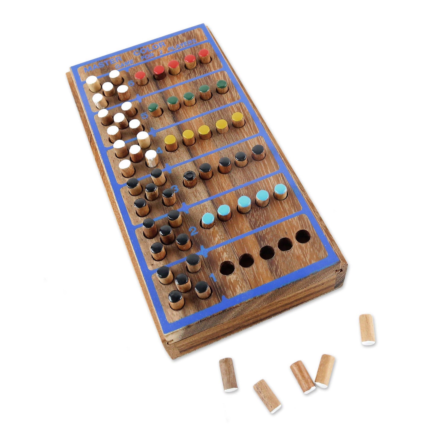 Code Breaker Hand Made Colorful Wood Peg Game from Thailand