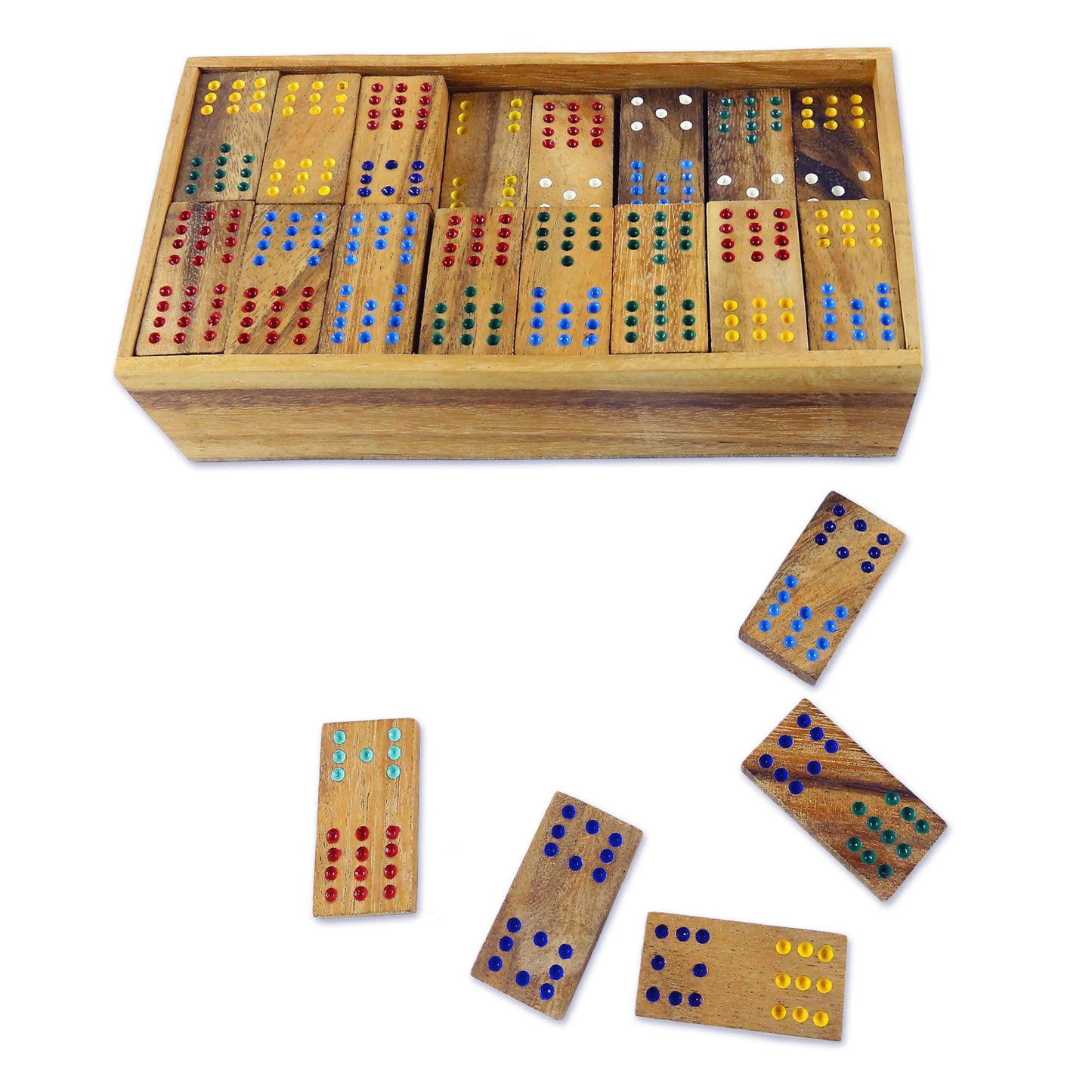 Colorful Dominoes Rain Tree Wood Set