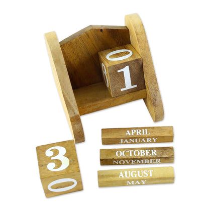 Time Catcher Wood Desk Calendar