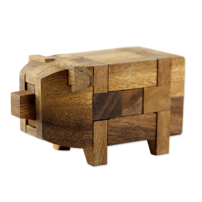 Piggy Raintree Wood Pig Puzzle Game