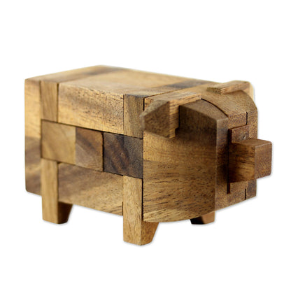 Piggy Raintree Wood Pig Puzzle Game