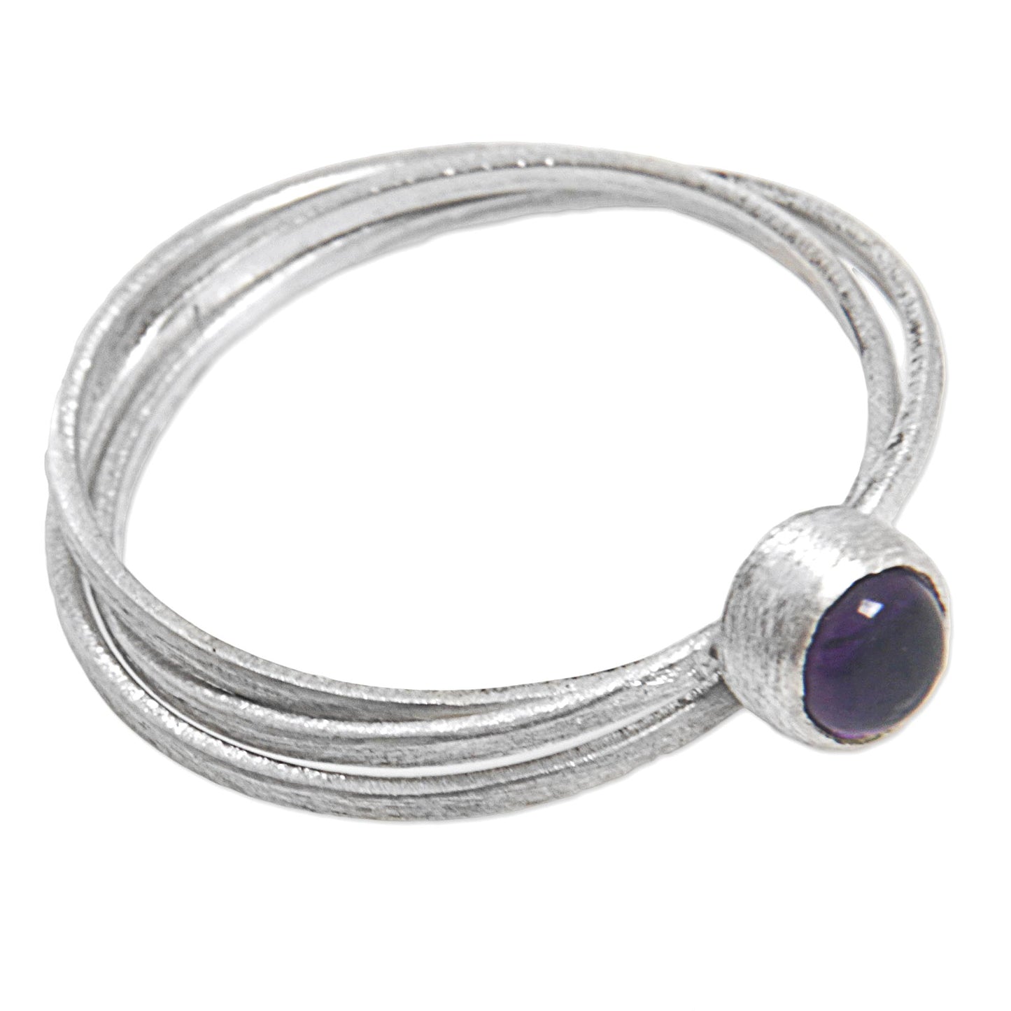 Magical Force in Purple Hand Made Amethyst and Sterling Silver Solitaire Ring