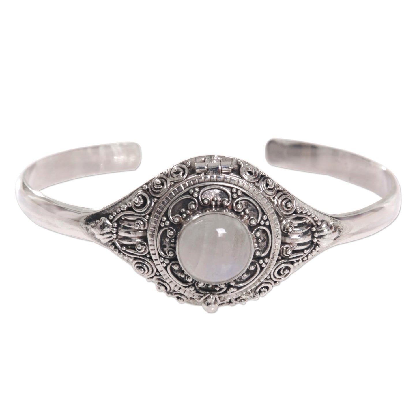 Moon Door Rainbow Moonstone & Silver Cuff Bracelet