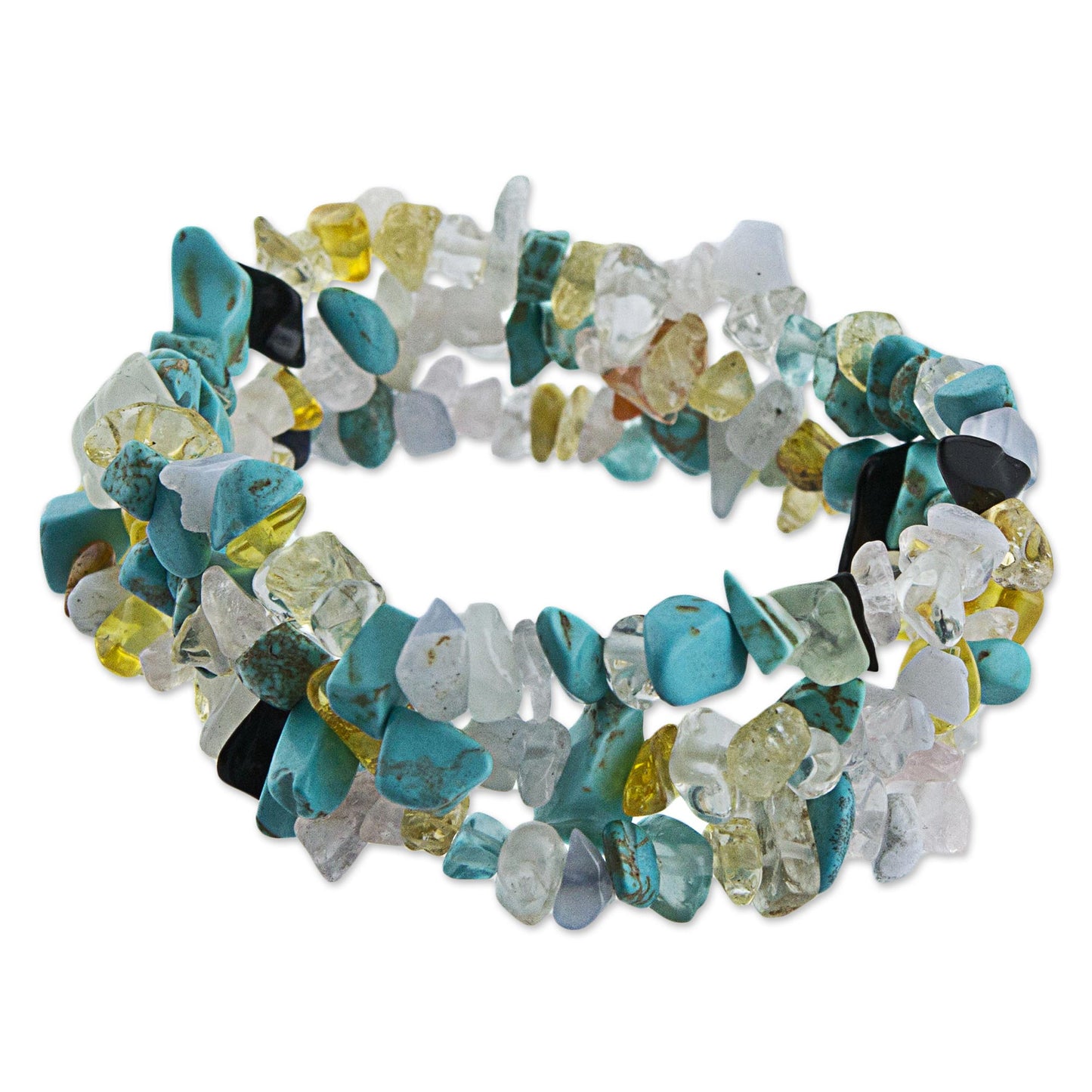 Ocean Trio Multigem Beaded Bracelets (Set of 3) Citrine from Brazil