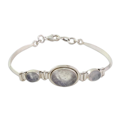 Icy Surface Rainbow Moonstone Pendant Bracelet