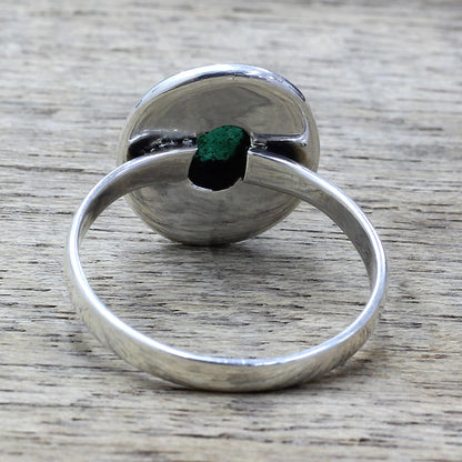 Misty Sun Sterling Silver Green Quartz Cocktail Ring from India