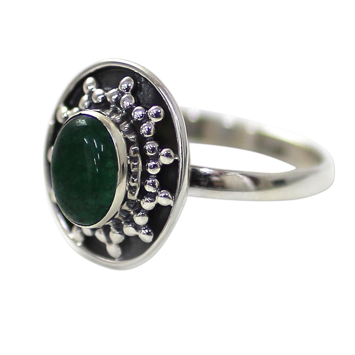 Misty Sun Sterling Silver Green Quartz Cocktail Ring from India