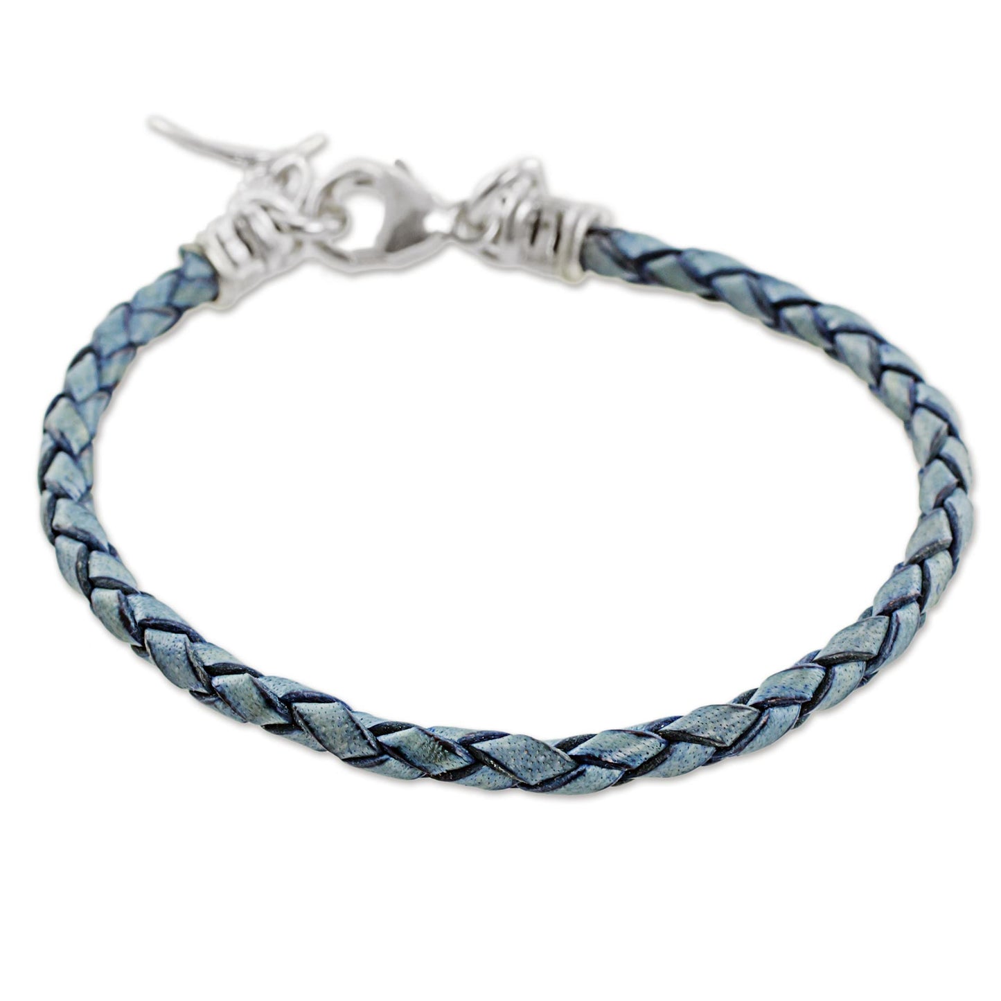 Walk of Life in Blue Silver Leather Charm Bracelet
