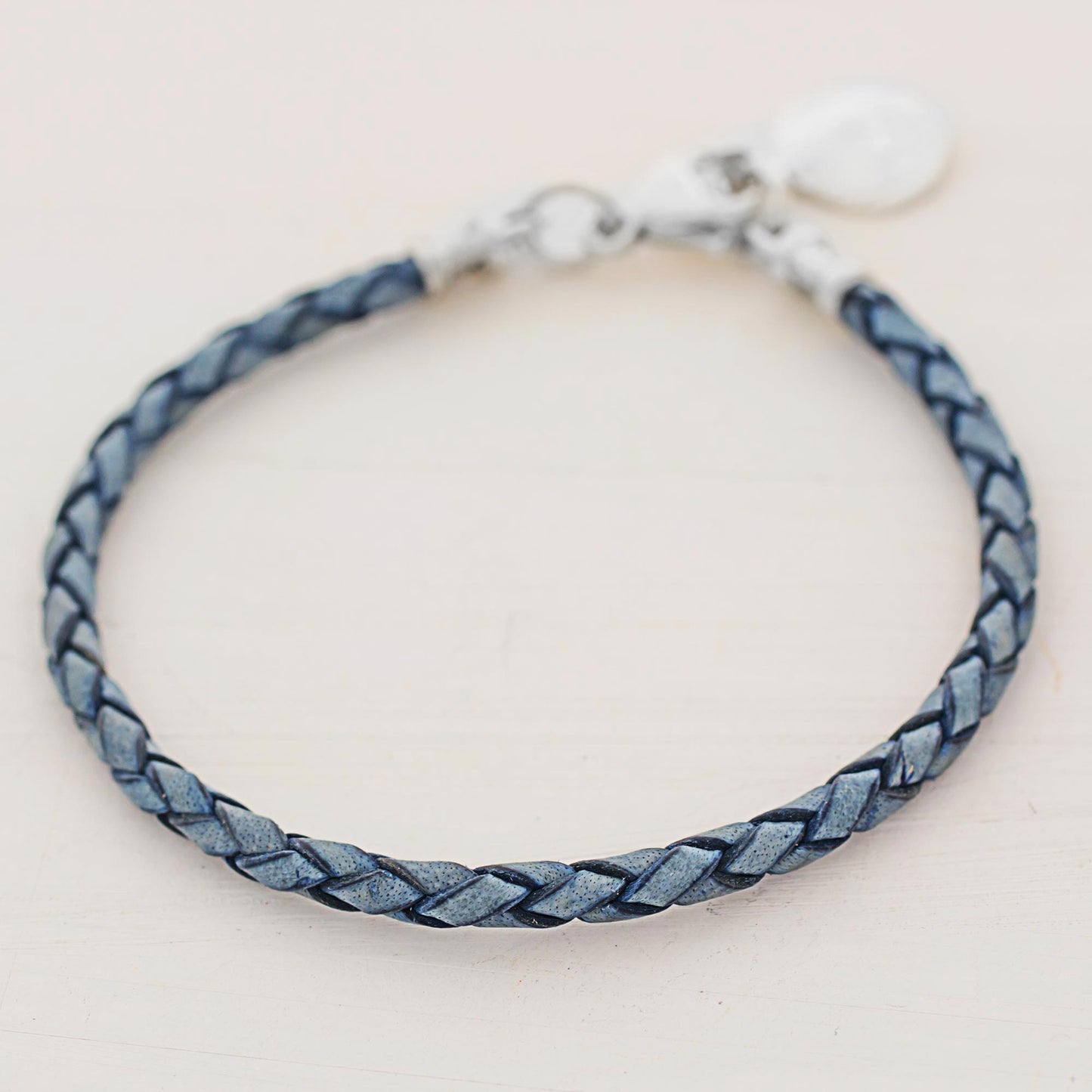 Walk of Life in Blue Silver Leather Charm Bracelet
