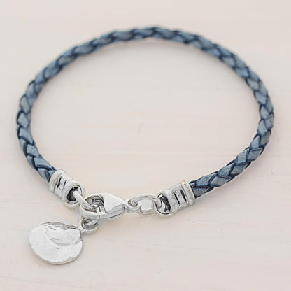 Walk of Life in Blue Silver Leather Charm Bracelet