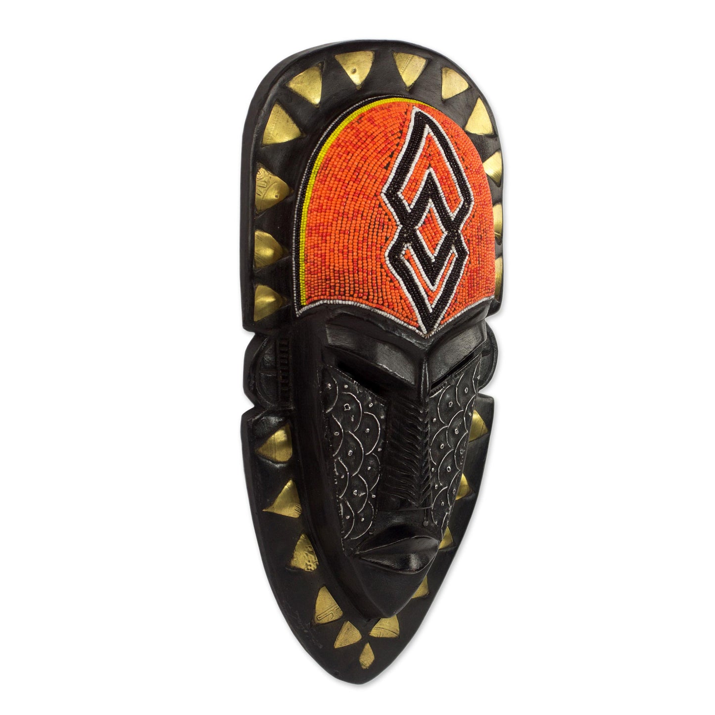 Fearless Warrior African Sese Wood Wall Mask