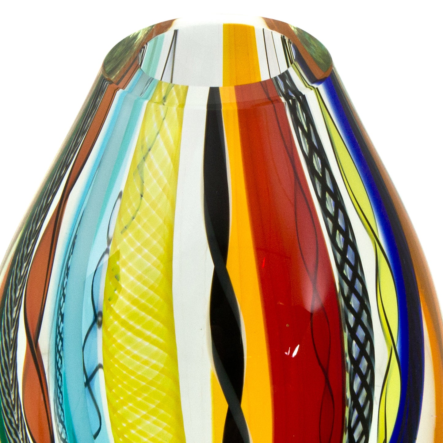 Carnival Color Fantasy Hand Blown Glass Vase