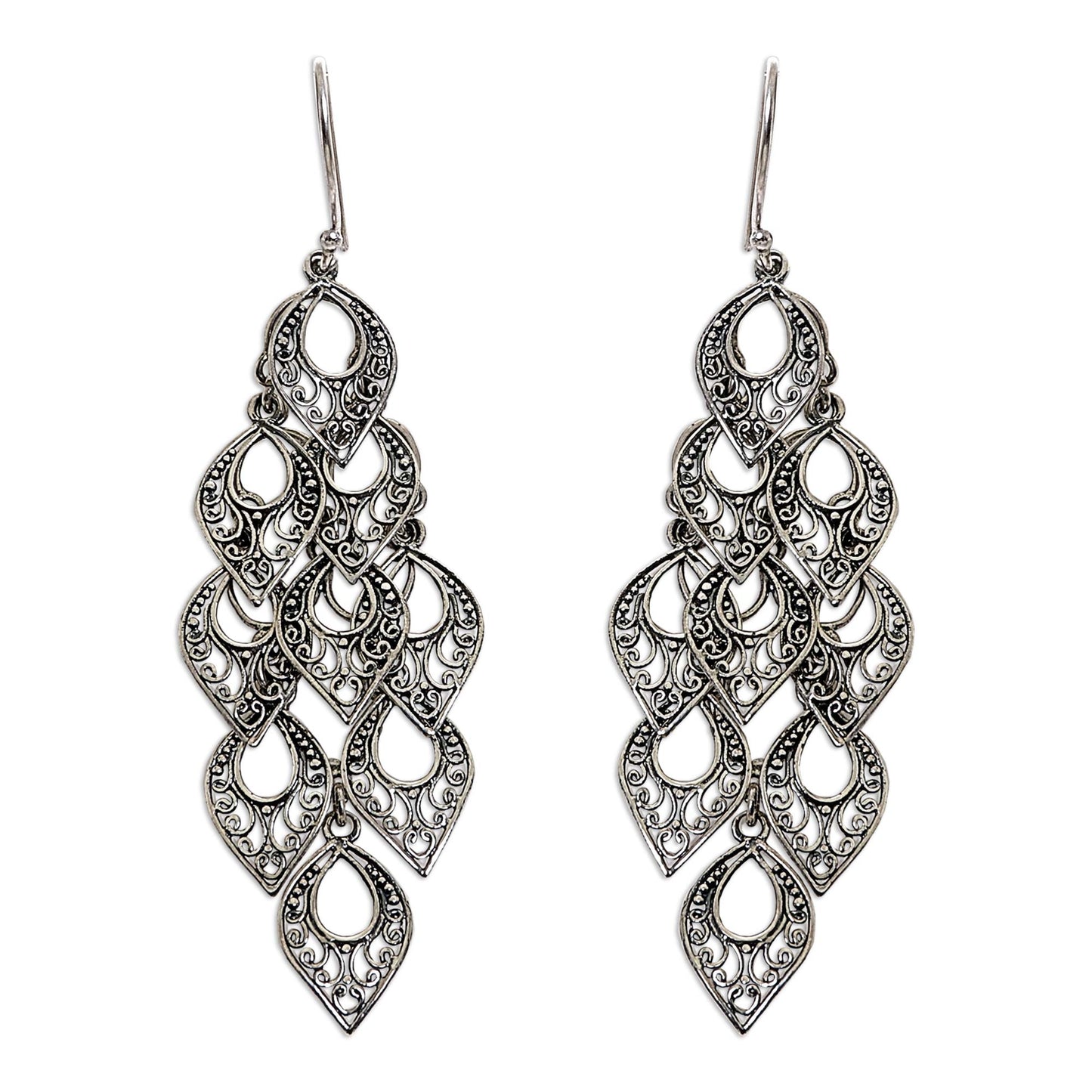 Bali Rain Hand Made Sterling Silver Dangle Earring from Indonesia