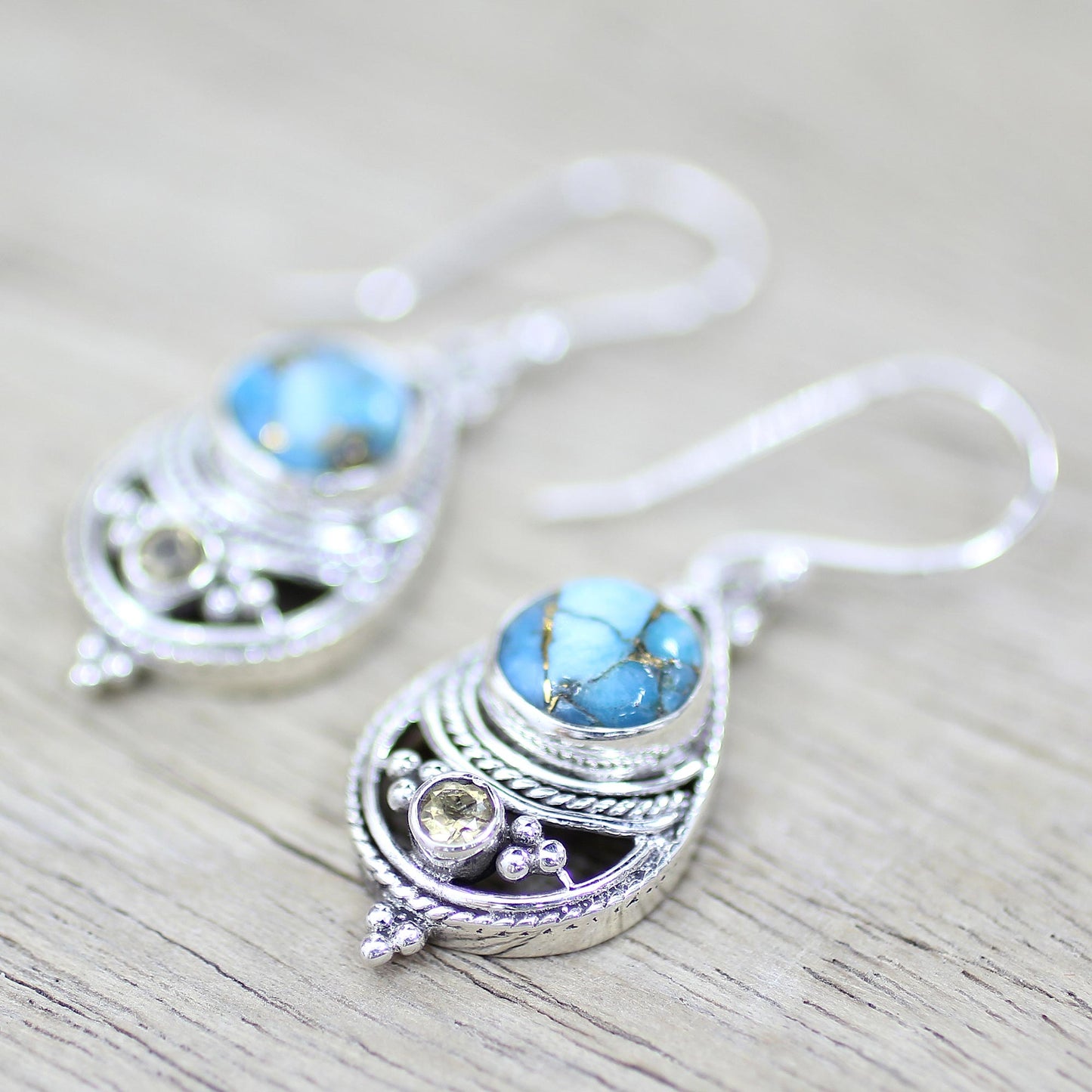 Blue Adoration Turquoise Dangle Earrings